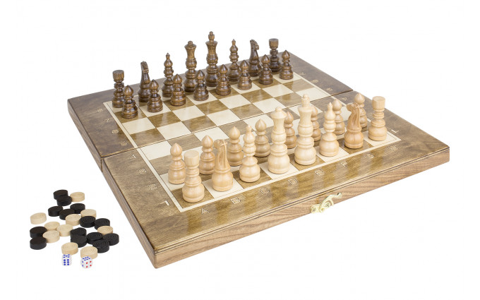 Шахматы + Шашки + Нарды 3 в 1 "Сенатор 3", 40 см, ясень, Partida Шахматы + Шашки + Нарды 3 в 1 "Сенатор 3", 40 см, ясень, Partida