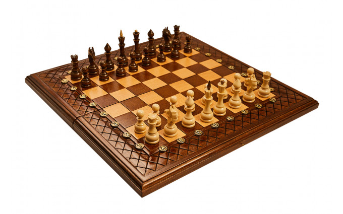 Шахматы + нарды резные "Эндшпиль 1" 40, Simonyan Шахматы + нарды резные "Эндшпиль 1" 40, Simonyan