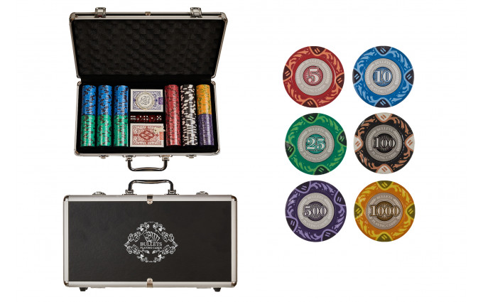 Набор для покера Bullets на 300 фишек Набор для покера Bullets на 300 фишек